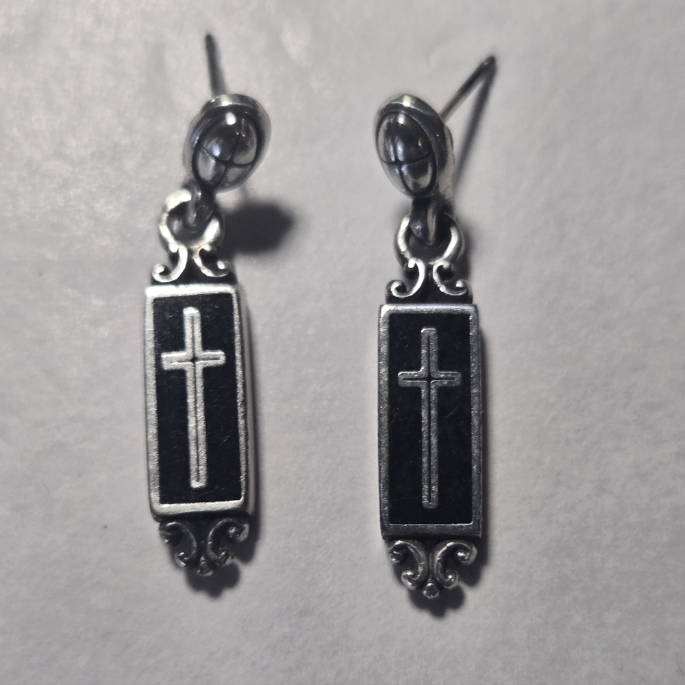 Brighton Heavenly Cross Drop Earrings - Vintage/Retired